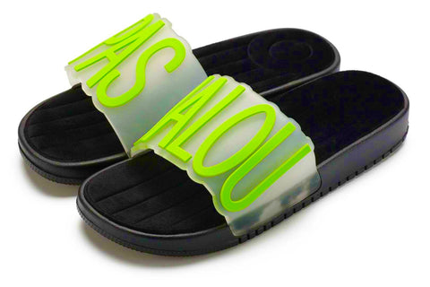 Pas Jalou Neon Green Slides