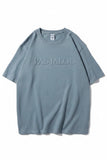 Blue t-shirt with 'PAS JALOU' text on a white background