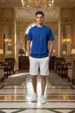 Royal Blue  Embossed Pas Jalou Tee