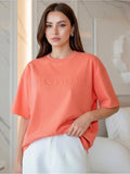 Orange Embossed Pas Jalou Tee