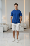 Royal Blue  Embossed Pas Jalou Tee
