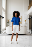 Royal Blue  Embossed Pas Jalou Tee