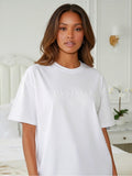 White Embossed Pas Jalou Tee