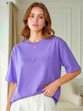 Purple Embossed Pas Jalou Tee