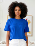 Royal Blue  Embossed Pas Jalou Tee