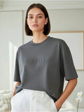 Dark Grey Embossed Pas Jalou Tee