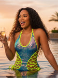 Vibrant Natanni Neon Sequin Monokini