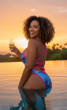 Pink Nichole Sequin Monokini