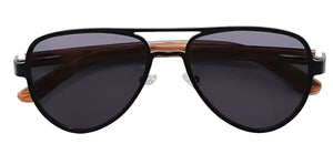 Fashionable wooden sunglasses offering UV400 protection with a bamboo case