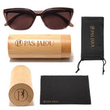 Chic wooden sunglasses with UV protection and a reusable bamboo case