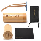 Trendy wooden sunglasses providing UV400 protection with eco-friendly bamboo case