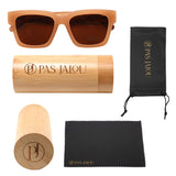 Stylish wooden sunglasses with UV400 protection and bamboo storage case