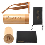 Stylish wooden sunglasses with UV400 protection and bamboo storage case
