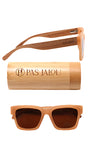 Stylish wooden sunglasses with UV400 protection and bamboo storage case
