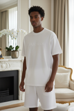 White Embossed Pas Jalou Tee