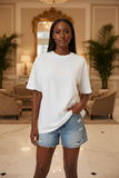 White Embossed Pas Jalou Tee
