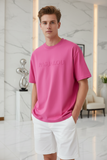 Rose Pink Embossed Pas Jalou Tee